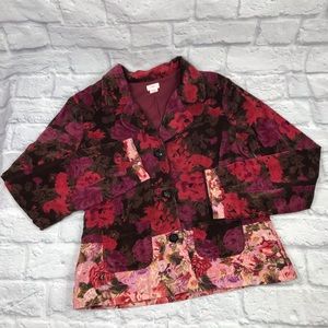 SNAK-Anthropologie Corduroy Floral Blazer | 8
